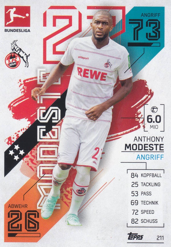 Anthony Modeste / 1.FC Köln / Topps Match Attax 2021 / Basis Karte / Nr.211