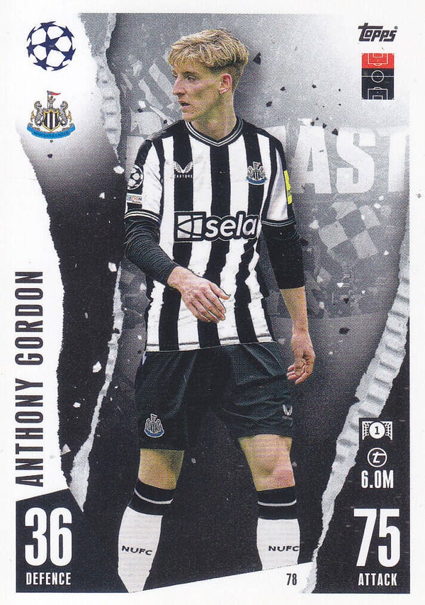 Anthony Gordon / Newcastle United / Topps Champions League 2023 / Basis Karte / Nr. 78