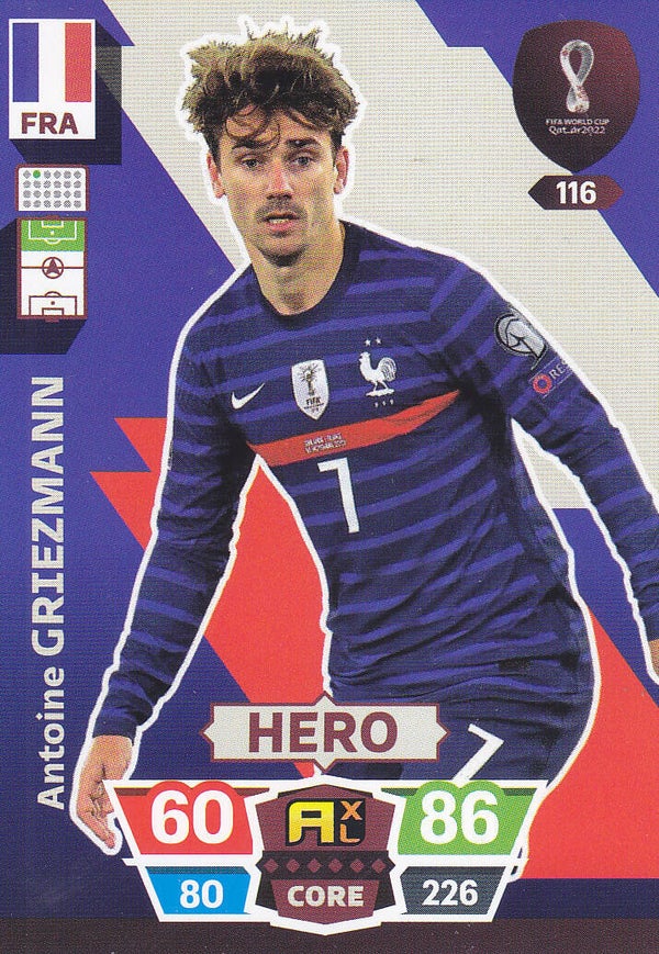 Antoine Griezmann / Frankreich / Panini WM 2022 / Basis Karte / Nr.116