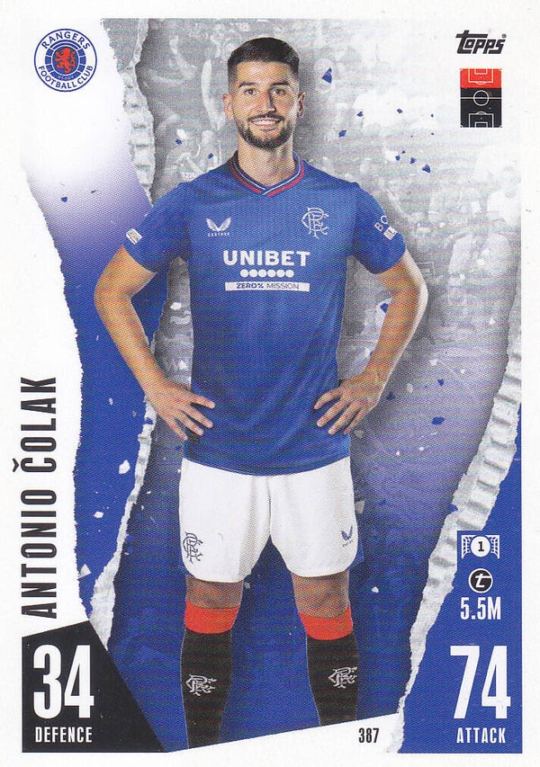 Antonio Colak / Glasgow Rangers / Topps Champions League 2023 / Basis Karte / Nr.387