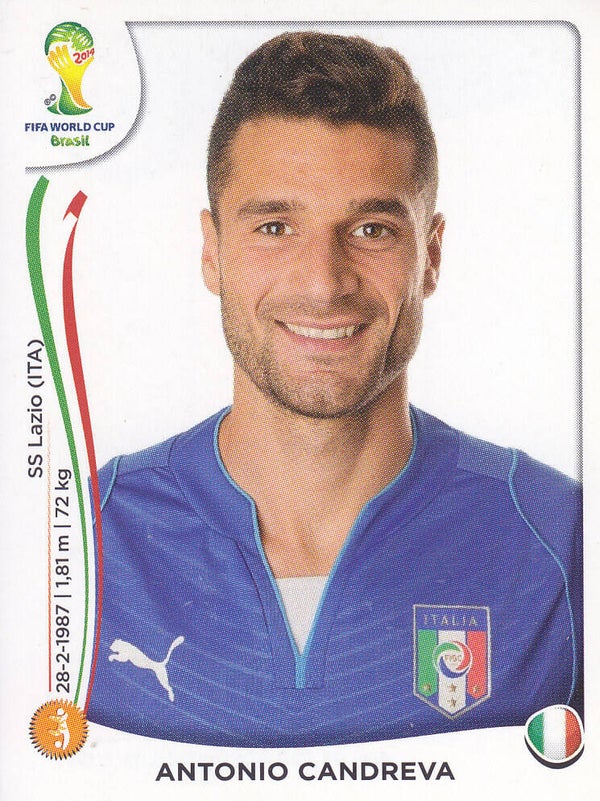 Antonio Candreva / Italien / Panini WM 2014 / Basis Bild / Nr. 331