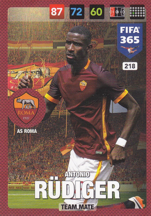 Antonio Rüdiger / AS Rom / Panini Fifa 365 Jahr 2017 / Team Mate / Nr. 218