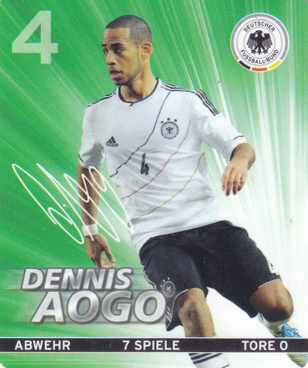 Dennis Aogo - Deutschland - DFB Rewe EM 2012 - Plastik Karte - Nr. 4/32