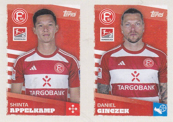 Shinta Appelkamp & Daniel Ginczek / Fortuna Düsseldorf / Topps Bundesliga 2023 / Doppelbild 2.Bundesliga / Nr.407 Nr.408