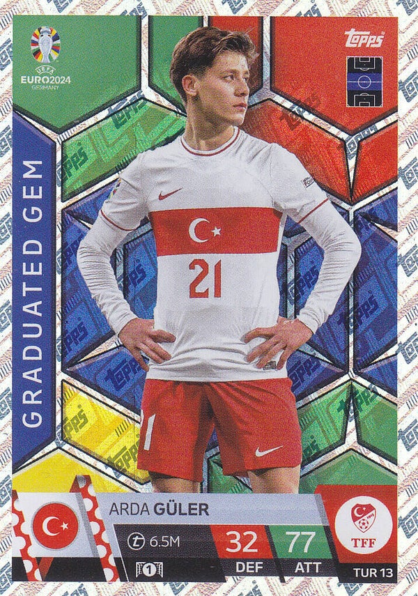 Arda Güler / Türkei / Topps EM 2024 / Graduated Gem / Nr. TUR 13