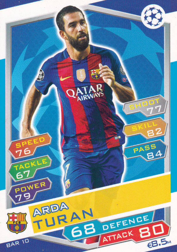 Arda Turan - FC Barcelona - Topps Champions League 2016 - Basis Karte - Nr. BAR 10