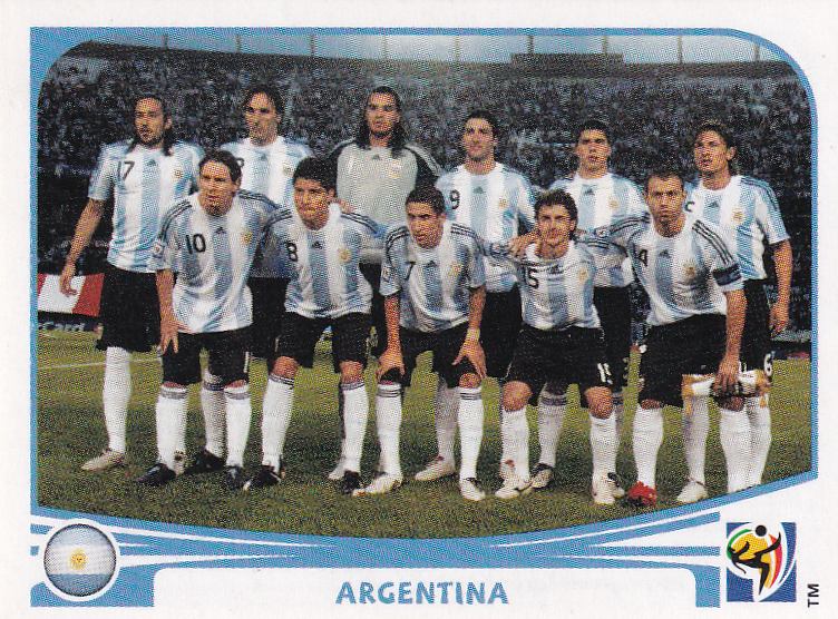 Argentinien - Panini WM 2010 - Mannschaftsbild - Nr. 106