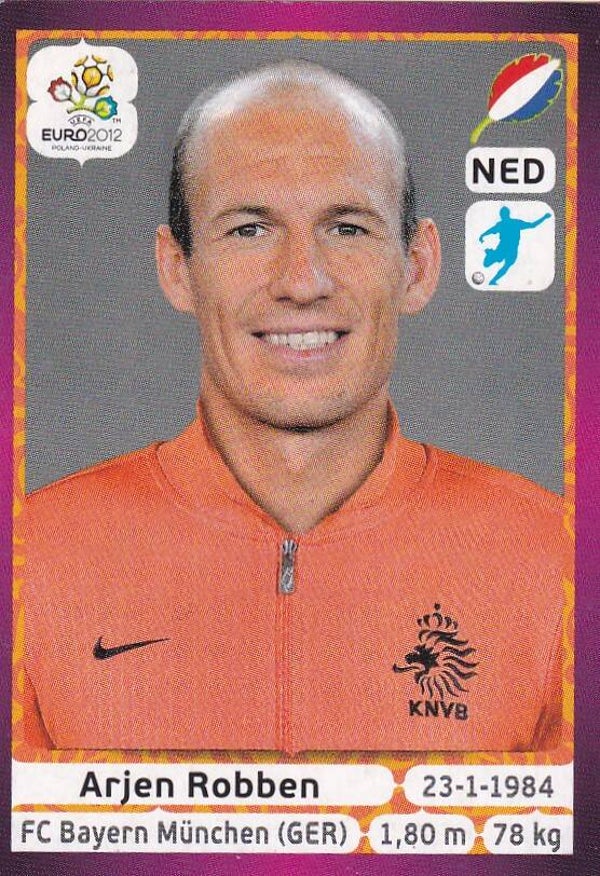 Arjen Robben / Holland / Panini EM 2012 / Basis Bild / Nr. 186