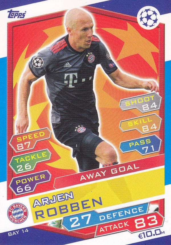 Arjen Robben / FC Bayern München / Topps Champions League 2016 / Basis Karte / Nr. BAY 14
