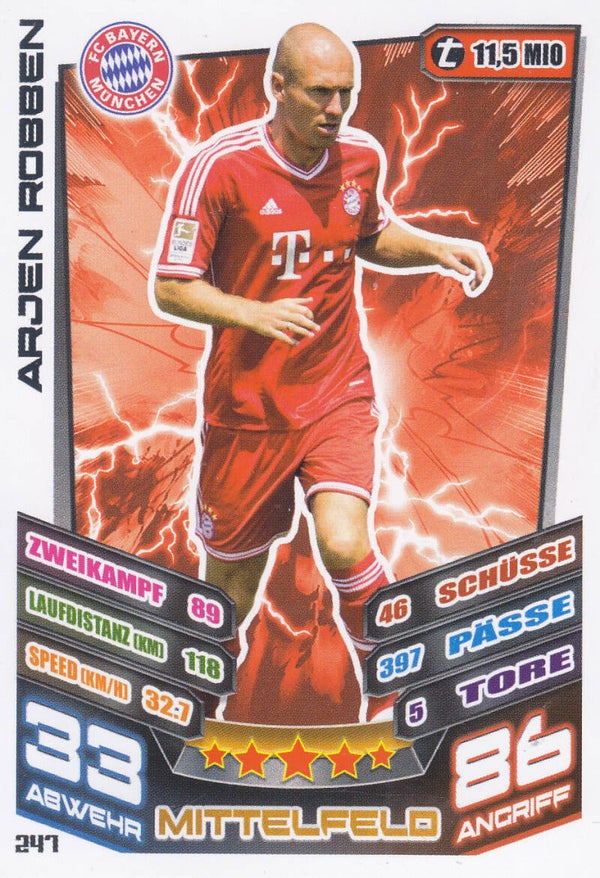 Arjen Robben / FC Bayern München / Topps Match Attax 2013 / Basis Karte / Nr.247