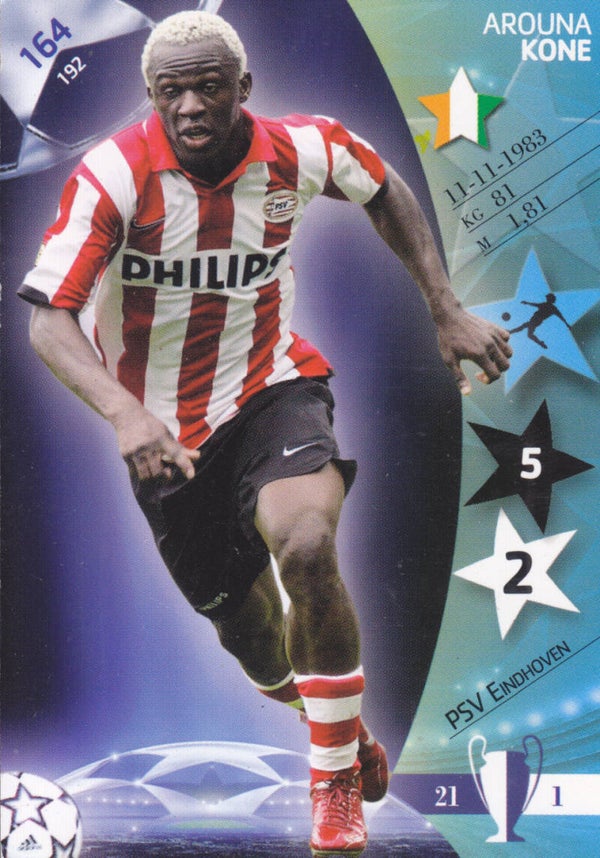 Arouna Kone / PSV Eindhoven / Panini Champions League 2007 / Basis Karte / Nr. 164