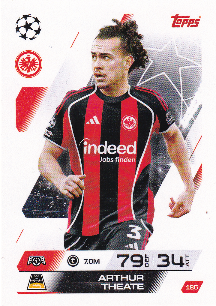 Arthur Theate - Eintracht Frankfurt - Topps Champions League 2025 - Basis Bild - Nr. 185