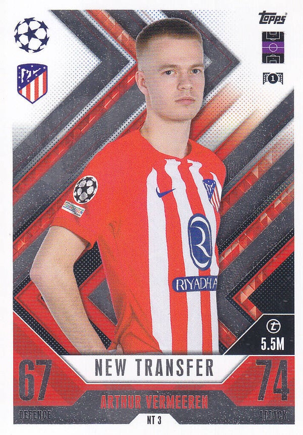 Arthur Vermeeren / Atletico Madrid / Topps Champions League Update 2023 / New Transfer / Nr. NT 3