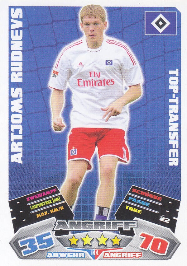 Artjoms Rudnevs / Hamburger SV / Topps Match Attax 2012 / Top Transfer Karte / Nr. 144