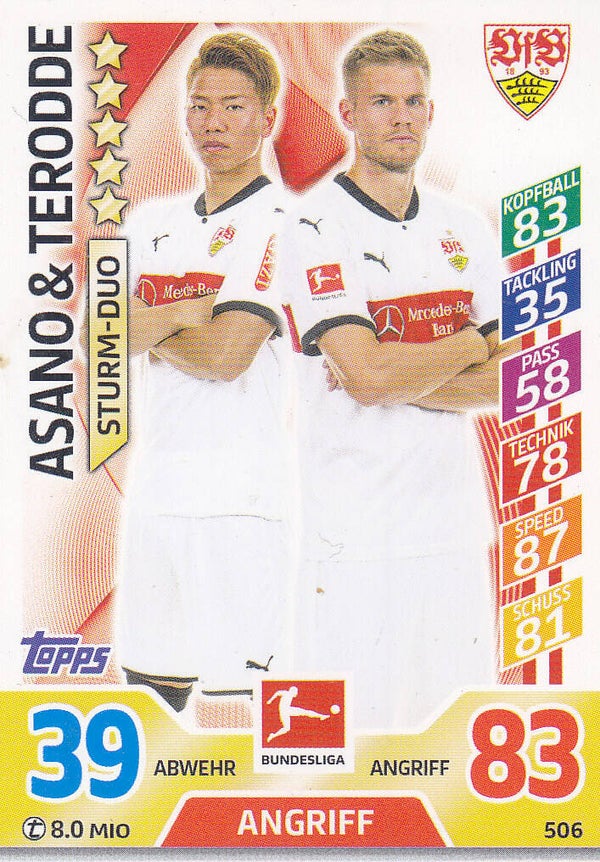 Asano & Terodde / VFB Stuttgart / Topps Match Attax 2017 / Basis Doppelkarte / Nr. 506