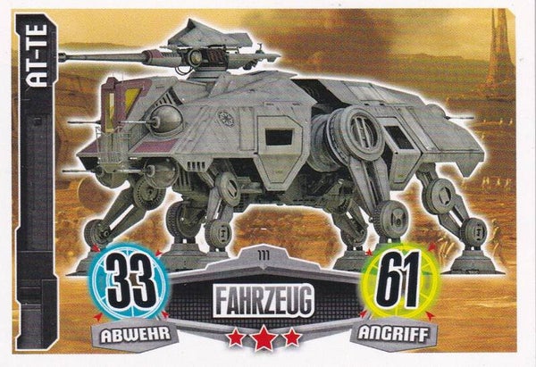 AT-TE - Topps Star Wars Force Attax 2012 - Fahrzeug - Die Republik - Nr. FAMOV1 111