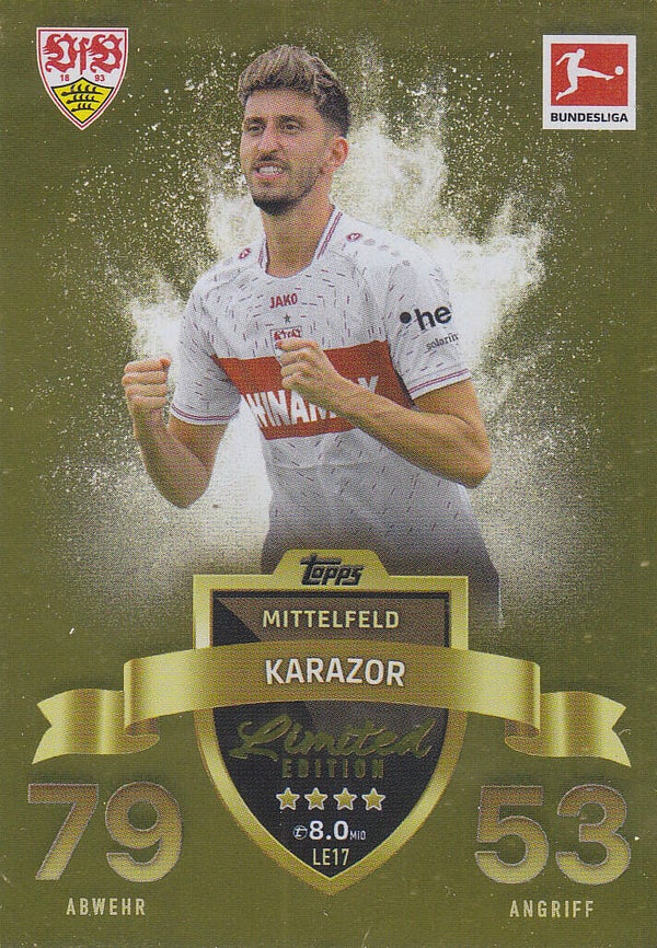 Atakan Karazor / VFB Stuttgart / Topps Match Attax 2023 / Limitierte Auflage / Nr.LE17
