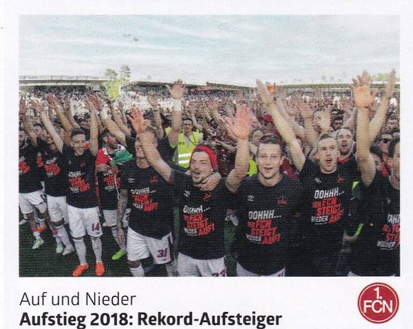 Aufstieg 2018: Rekord-Aufsteiger / Panini 125 Jahre 1.FC Nürnberg / Auf und Nieder / Nr. 162