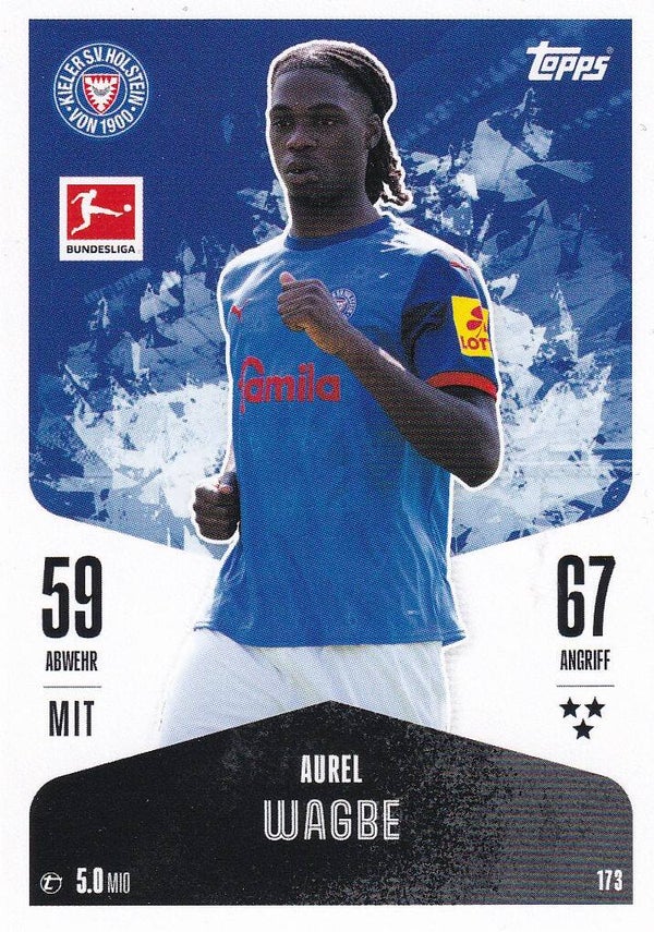 Aurel Wagbe / Holstein Kiel / Topps Match Attax 2024 / Basis Karte / Nr. 173
