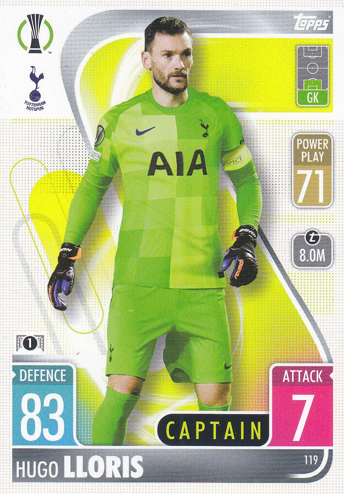 Hugo Lloris / Tottenham Hotspur / Topps Champions League 2021 / Basis Karte / Nr.119