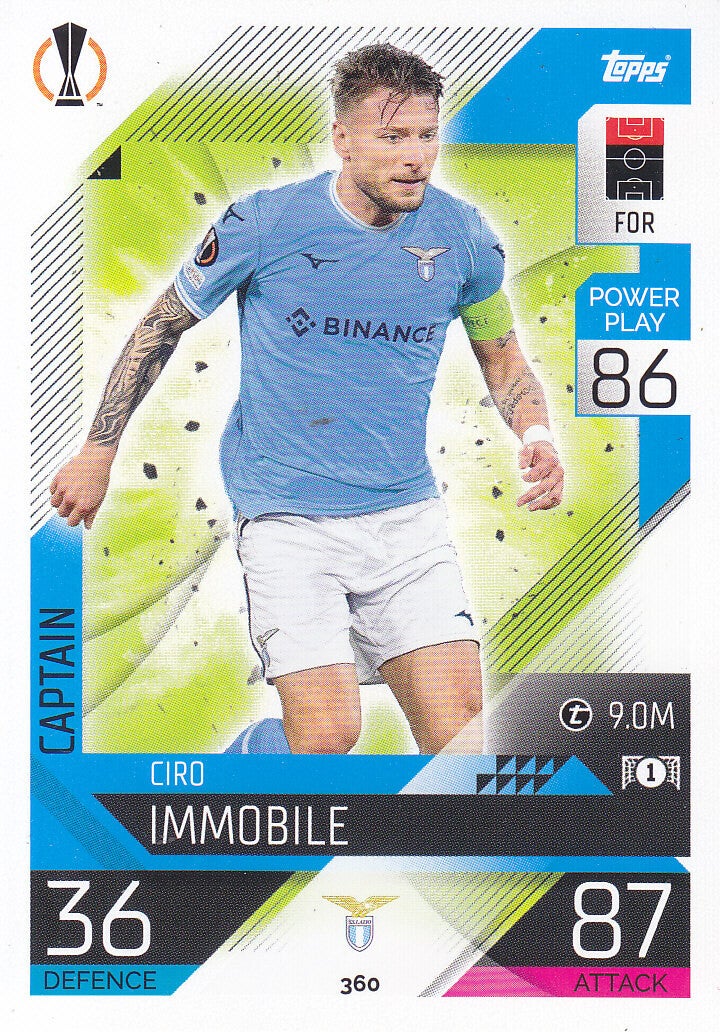 Ciro Immobile / Lazio Rom / Topps Champions League 2022 / Basis Karte / Nr.360