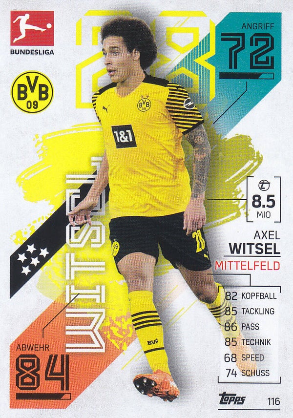 Axel Witsel / Borussia Dortmund / Topps Match Attax 2021 / Basis Karte / Nr. 116