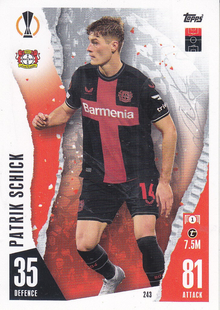Patrick Schick / Bayer 04 Leverkusen / Topps Champions League 2023 / Basis Karte / Nr.243