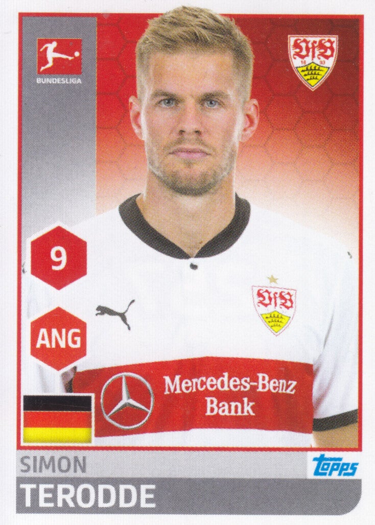 Simon Terodde / VFB Stuttgart / Topps Bundesliga 2017 / Basis Bild / Nr.257