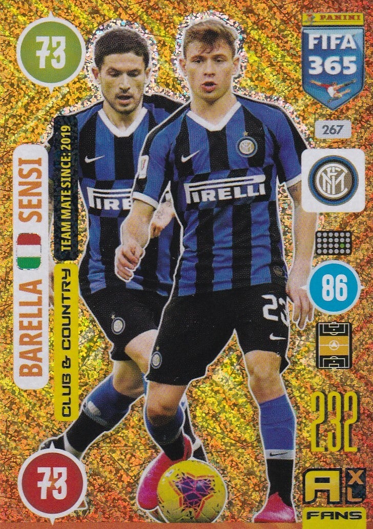 Nicolo Barella & Stefano Sensi - Inter Mailand - Panini Fifa 365 Jahr 2021 - Club & Country Gold - Nr. 267