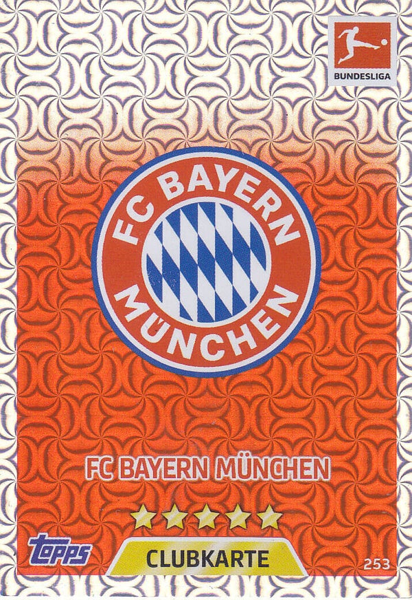 FC Bayern München / Topps Match Attax Bundesliga 2017 / Vereinslogo Glitzer / Nr.253