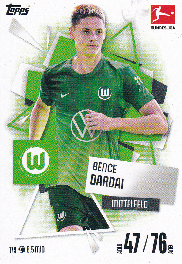 Bence Dardai - VFL Wolfsburg - Topps Match Attax 2025 - Basis Karte - Nr. 179