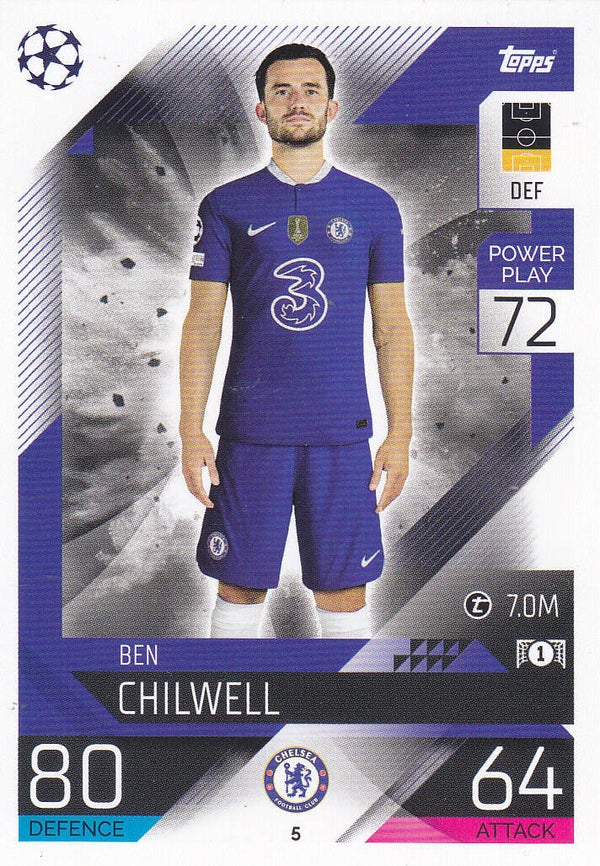 Ben Chilwell / FC Chelsea / Topps Champions League 2022 / Basis Karte / Nr. 5