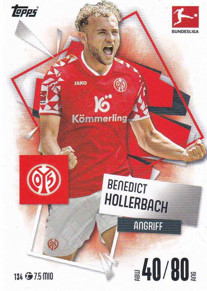 Benedict Hollerbach - 1.FSV Mainz 05 - Topps Match Attax 2025 - Basis Karte - Nr. 134
