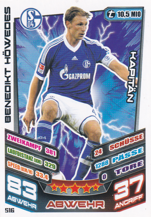 Benedikt Höwedes - FC Schalke 04 - Topps Match Attax 2013 - Kapitän - Nr. 516