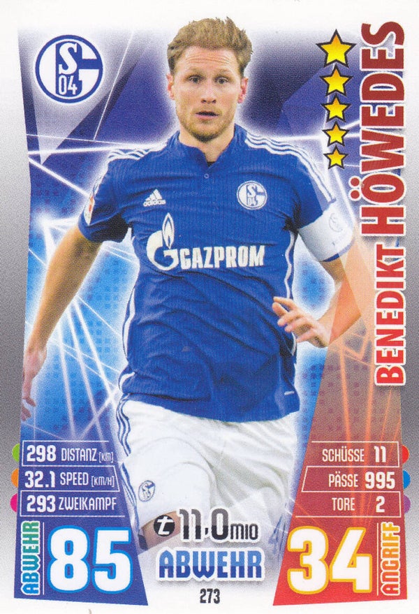 Benedikt Höwedes / FC Schalke 04 / Topps Match Attax 2015 / Basis Karte / Nr. 273