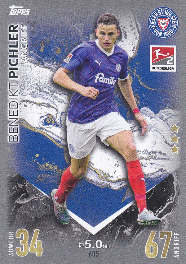 Benedikt Pichler / Holstein Kiel / Topps Match Attax Extra 2023 / Basis Karte / Nr.605