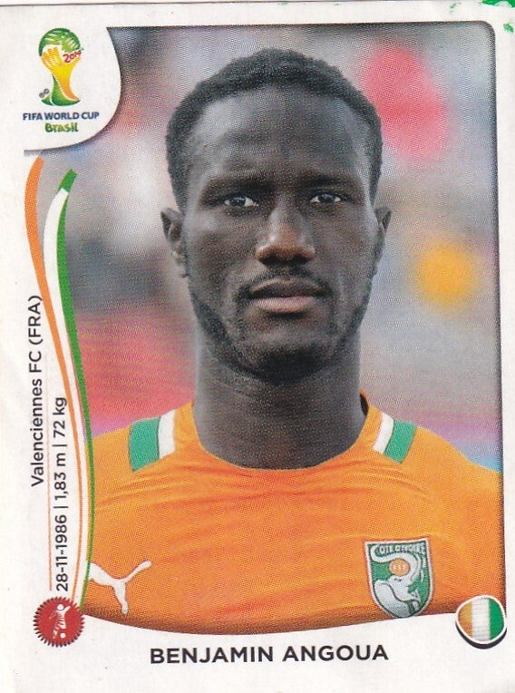 Benjamin Angoua - Elfenbeinküste - Panini WM 2014 - Basis Bild - Nr. 229