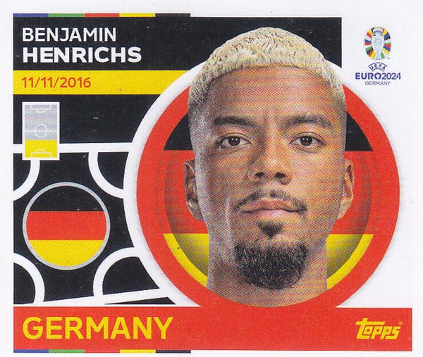 Benjamin Henrichs / Deutschland / Topps EM 2024 / Basis Bild / Nr. GER 6