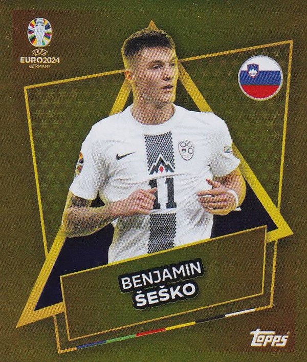 Benjamin Sesko / Slowenien / Topps EM 2024 / Gold / Nr. SVN SP