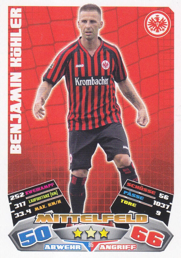 Benjamin Köhler / Eintracht Frankfurt / Topps Match Attax 2012 / Basis Karte / Nr.85
