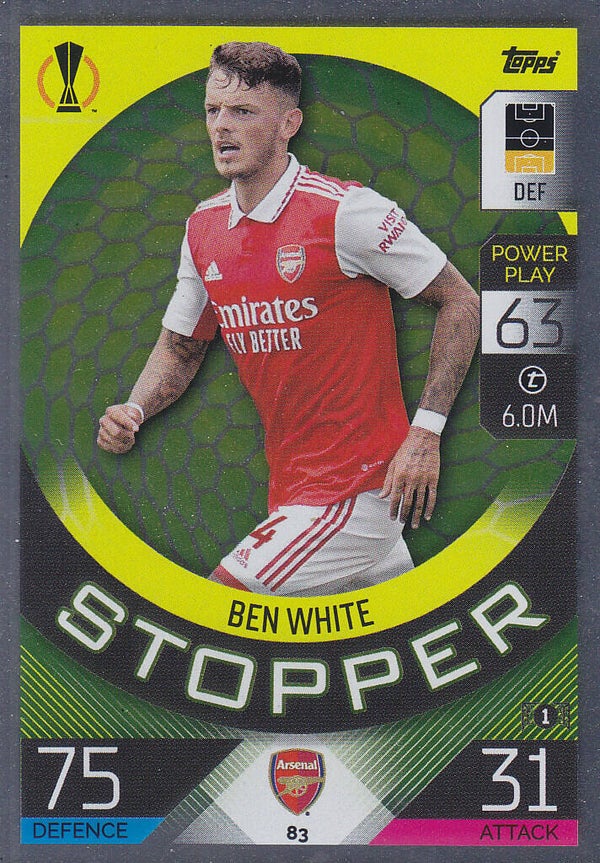 Ben White / Arsenal London / Topps Champions League 2022 / Stopper / Nr. 83