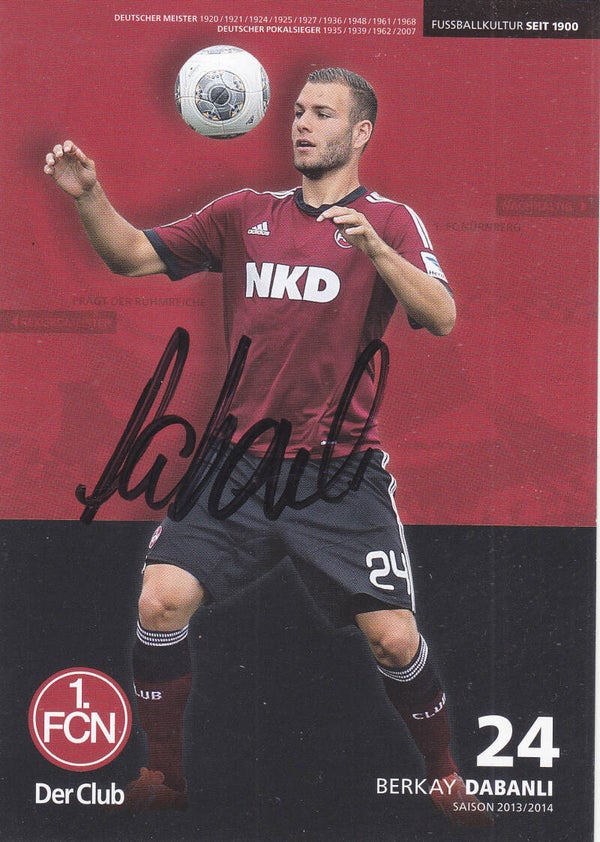 Berkay Dabanli / 1.FC Nürnberg / Autogrammkarte 2013