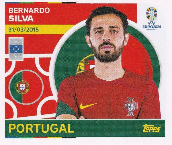 Bernardo Silva / Portugal / Topps EM 2024 / Basis Bild / Nr. POR 18