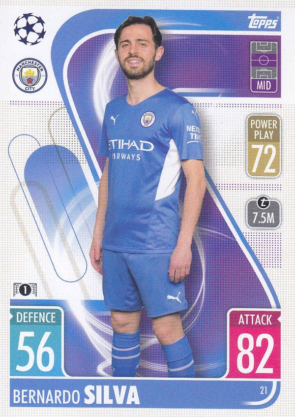 Bernardo Silva / Manchester City / Topps Champions League 2021 / Basis Karte / Nr. 21