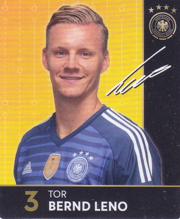 Bernd Leno / Deutschland / DFB Rewe Plastik Sammelkarte WM 2018 / Nr. 3/36