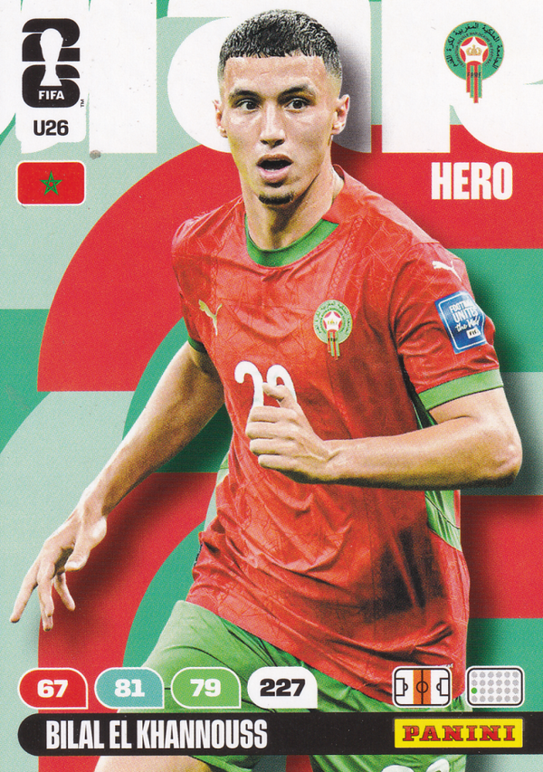 Bilal El Khannouss - Marokko - Panini WM 2026 - Hero Update - Nr U26