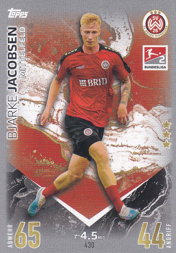 Bjarke Jacobsen / SV Wehen Wiesbaden / Topps Match Attax 2023 / Basis Karte 2.Bundesliga / Nr.430