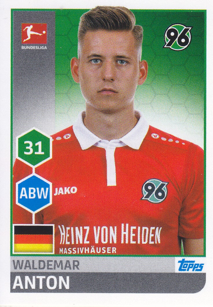 Waldemar Anton - Hannover 96 - Topps Bundesliga 2017 - Basis Bild - Nr. 115