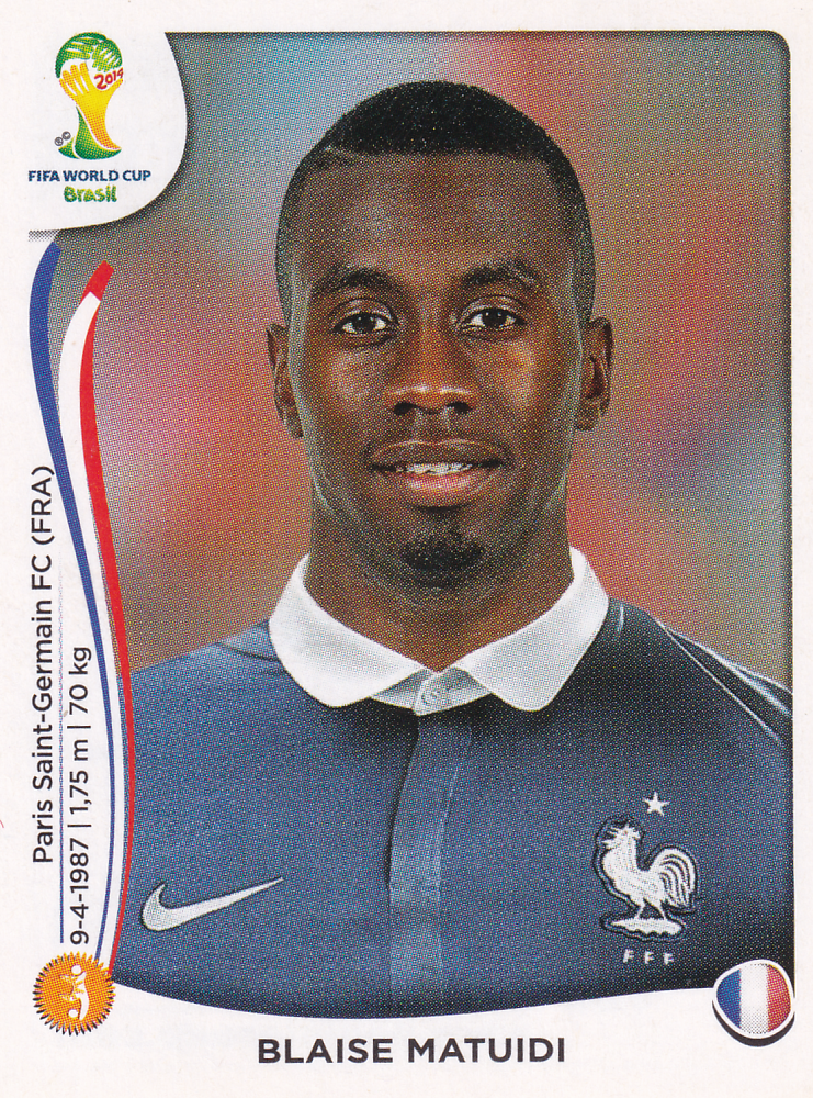 Blaise Matuidi - Frankreich - Panini WM 2014 - Basis Bild - Nr. 385