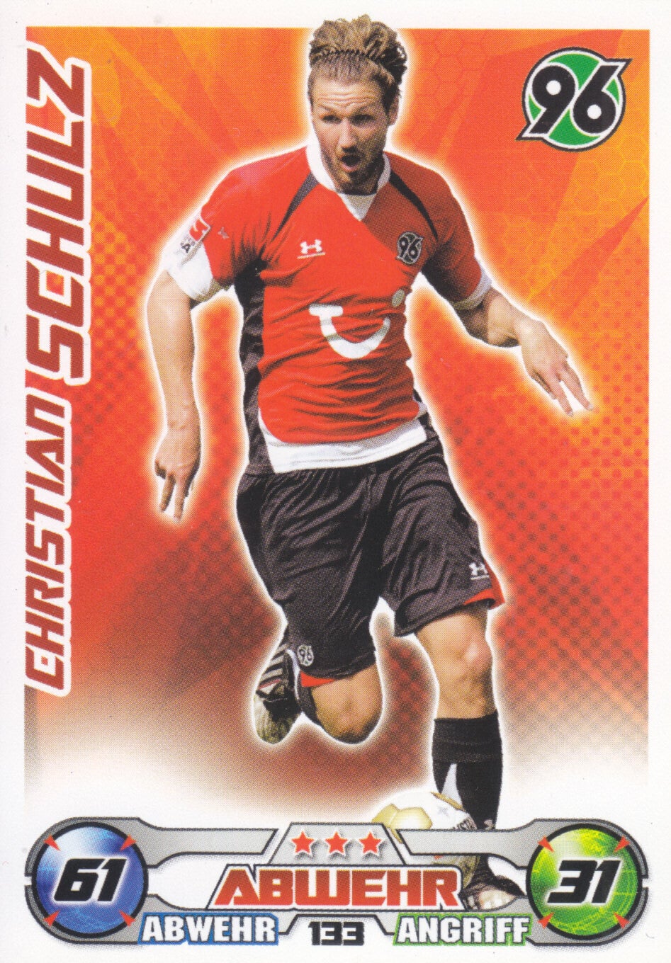 Christian Schulz - Hannover 96 - Topps Match Attax 2009 - Basis Karte - Nr. 133